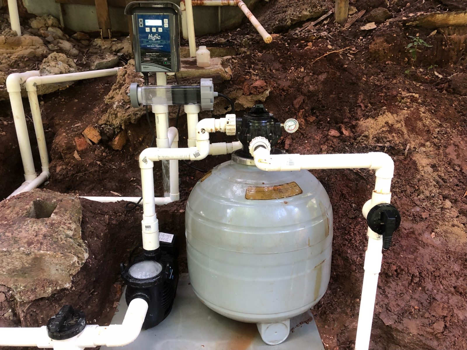 Swimming pool pump filtration relocation in Corinda • Leak Detection